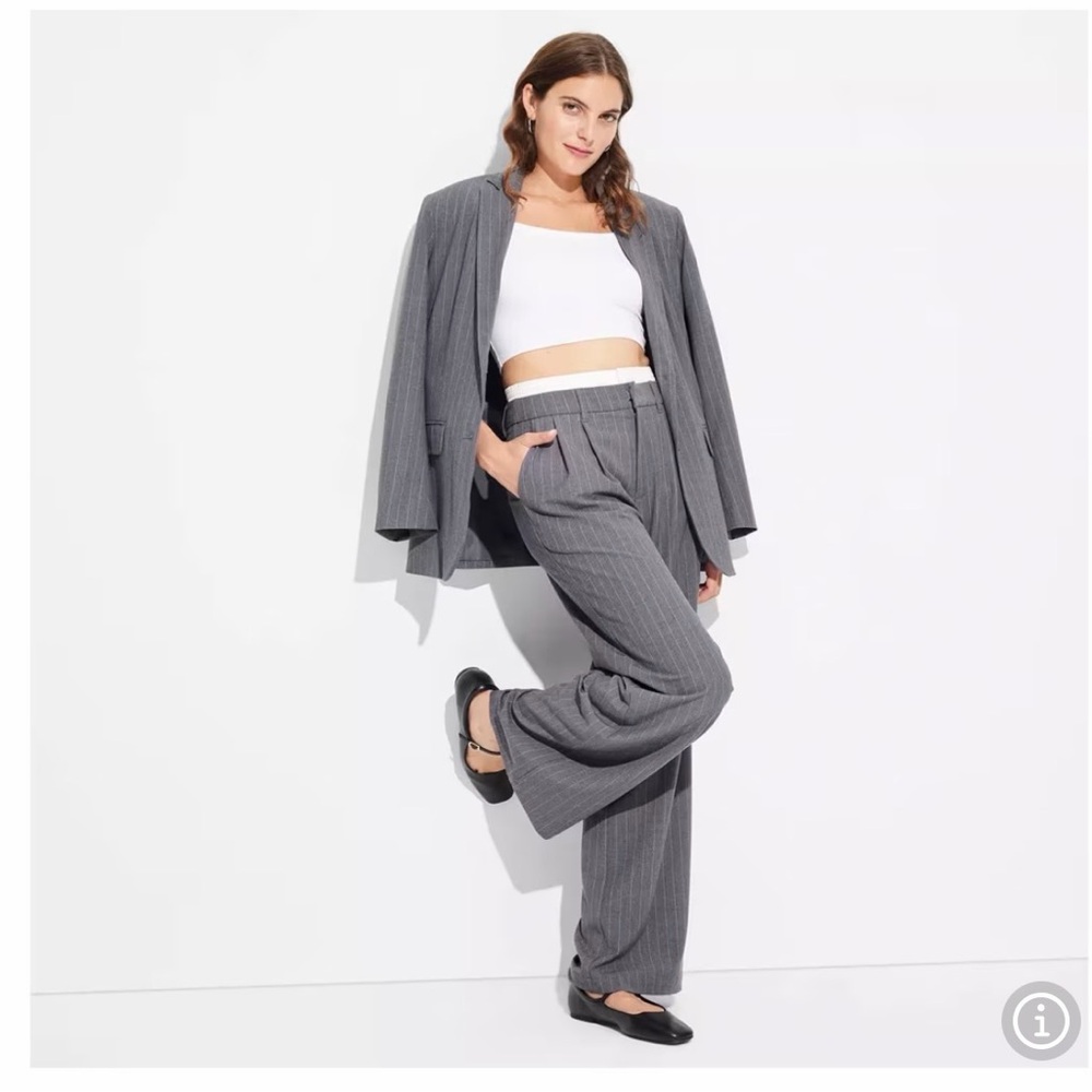 GUC Wild Fable Boxer Trouser Grey Pinstripe Pants Sz L